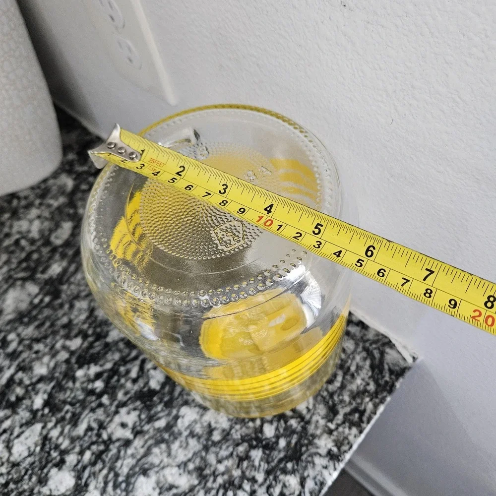 vintage sun tea‎ jar glass gallon iced tea bright yellow with lid